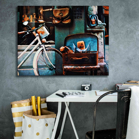 Image of 'Bicycle Brown Baggage' by Ashley Aldridge Giclee Canvas Wall Art,34 x 26