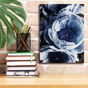 'Peony Blue Petals 1' by Ashley Aldridge Giclee Canvas Wall Art,12 x 16