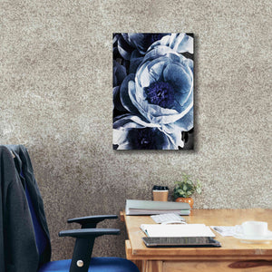 'Peony Blue Petals 1' by Ashley Aldridge Giclee Canvas Wall Art,18 x 26