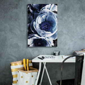 'Peony Blue Petals 1' by Ashley Aldridge Giclee Canvas Wall Art,18 x 26