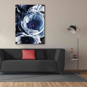 'Peony Blue Petals 1' by Ashley Aldridge Giclee Canvas Wall Art,40 x 54