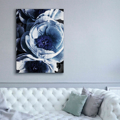 Image of 'Peony Blue Petals 1' by Ashley Aldridge Giclee Canvas Wall Art,40 x 54