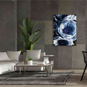 'Peony Blue Petals 1' by Ashley Aldridge Giclee Canvas Wall Art,40 x 54