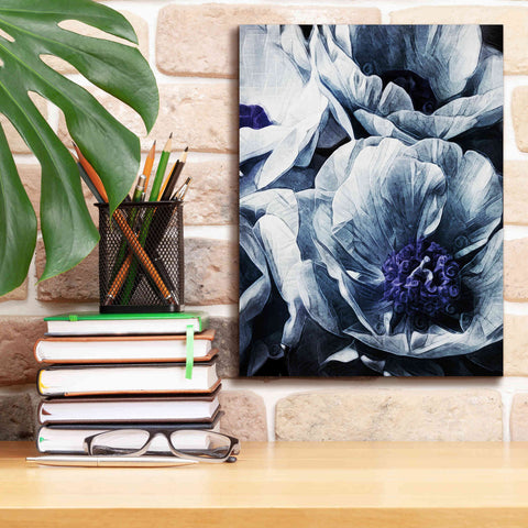 Image of 'Peony Blue Petals 2' by Ashley Aldridge Giclee Canvas Wall Art,12 x 16