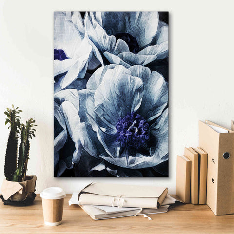 Image of 'Peony Blue Petals 2' by Ashley Aldridge Giclee Canvas Wall Art,18 x 26