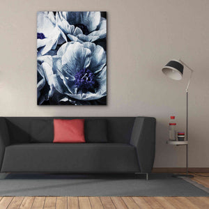 'Peony Blue Petals 2' by Ashley Aldridge Giclee Canvas Wall Art,40 x 54