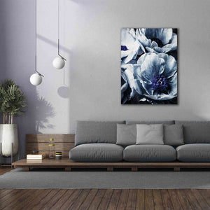 'Peony Blue Petals 2' by Ashley Aldridge Giclee Canvas Wall Art,40 x 54