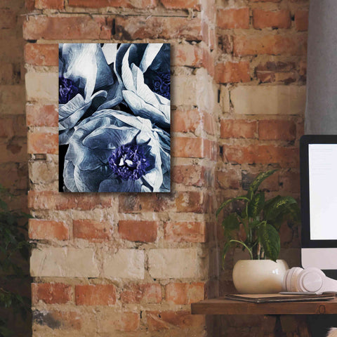Image of 'Peony Blue Petals 3' by Ashley Aldridge Giclee Canvas Wall Art,12 x 16