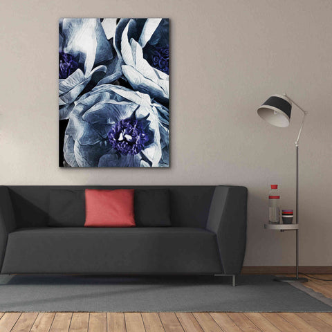Image of 'Peony Blue Petals 3' by Ashley Aldridge Giclee Canvas Wall Art,40 x 54