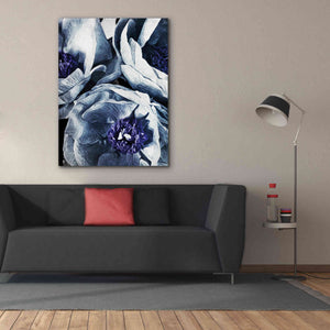 'Peony Blue Petals 3' by Ashley Aldridge Giclee Canvas Wall Art,40 x 54