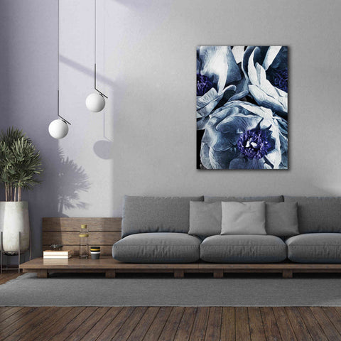 Image of 'Peony Blue Petals 3' by Ashley Aldridge Giclee Canvas Wall Art,40 x 54