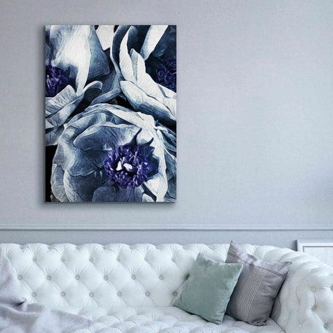 Image of 'Peony Blue Petals 3' by Ashley Aldridge Giclee Canvas Wall Art,40 x 54