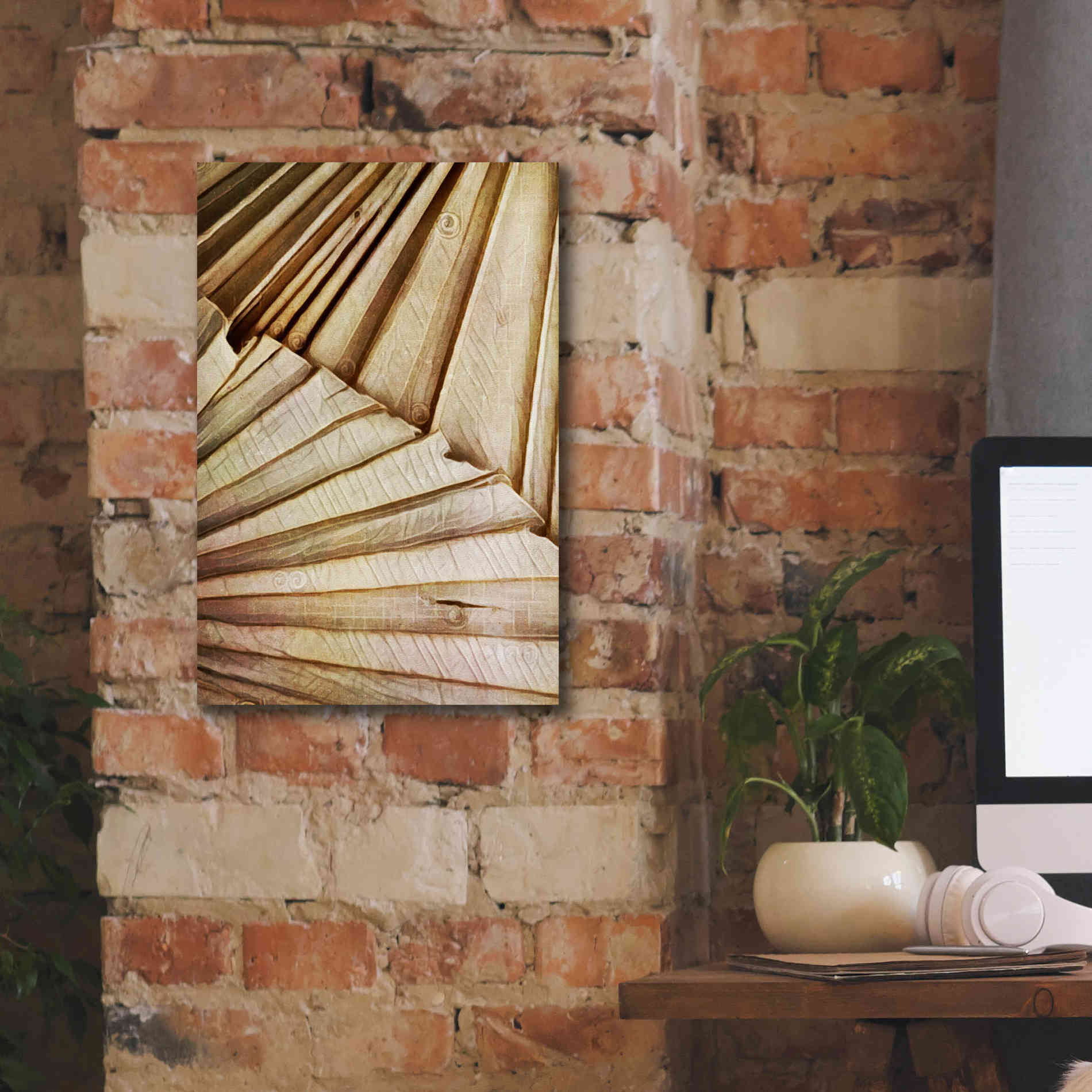 'Natural Dried Palms 1' by Ashley Aldridge Giclee Canvas Wall Art,12 x 18