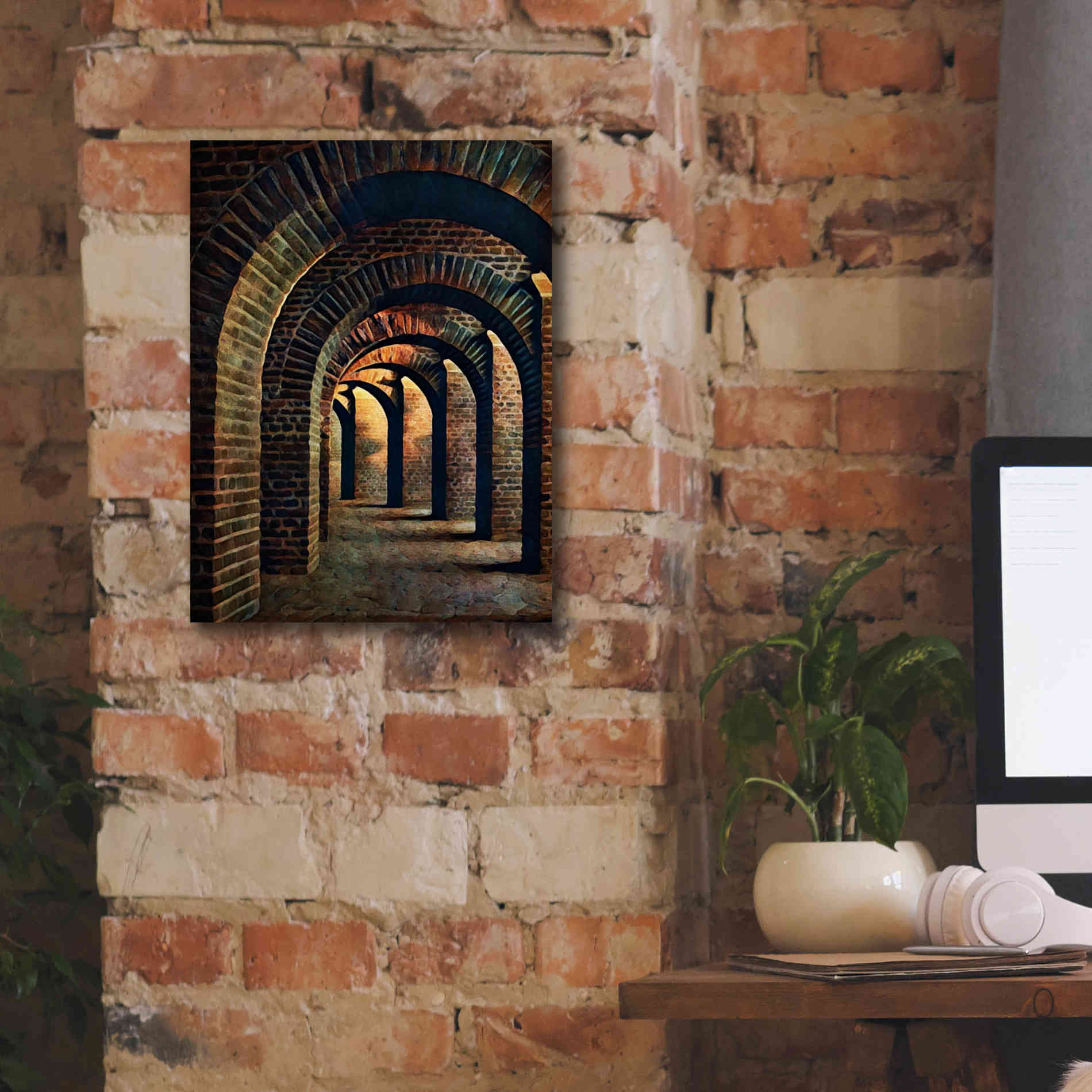 'Medieval Vaulted Cellar 1' by Ashley Aldridge Giclee Canvas Wall Art,12 x 16