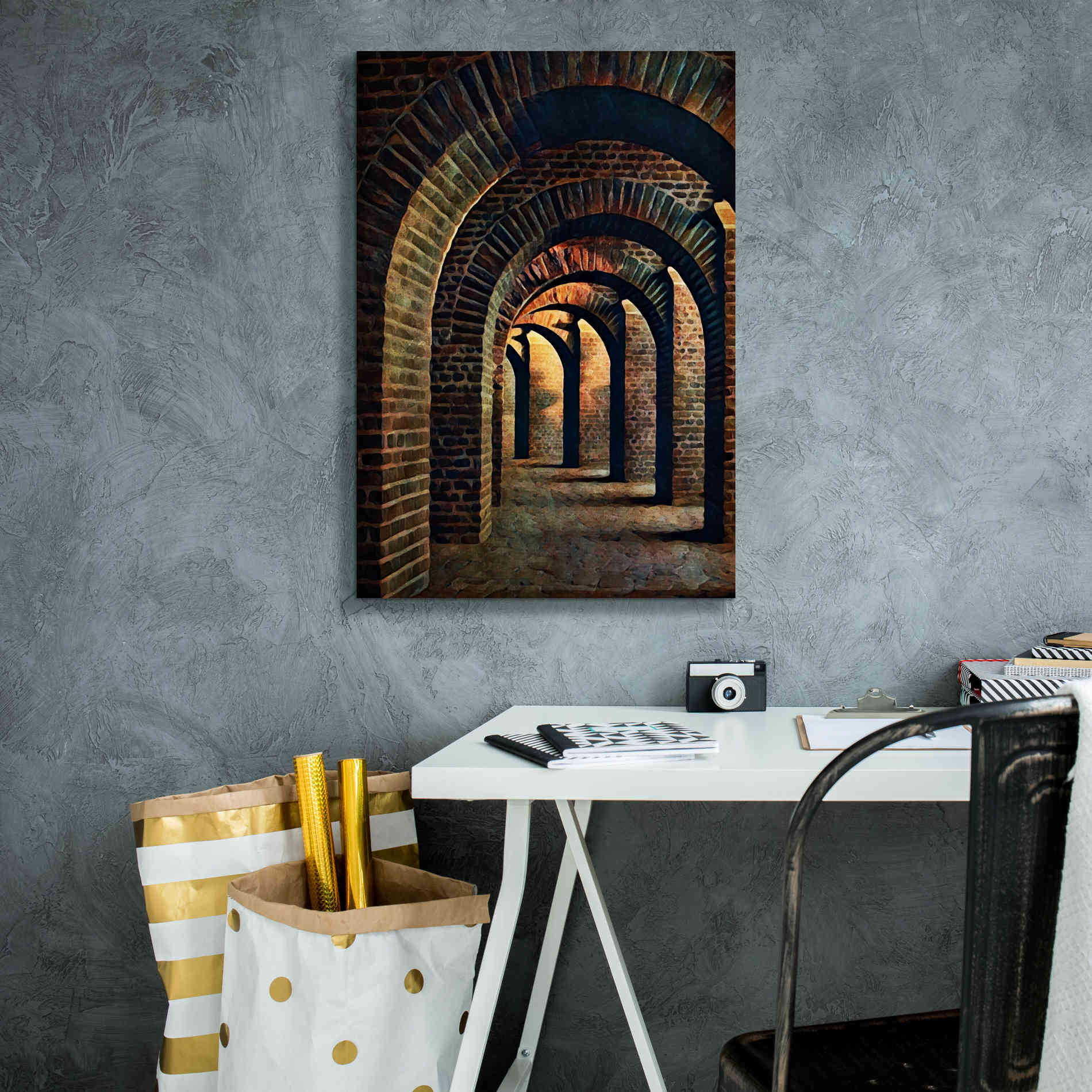 'Medieval Vaulted Cellar 1' by Ashley Aldridge Giclee Canvas Wall Art,18 x 26