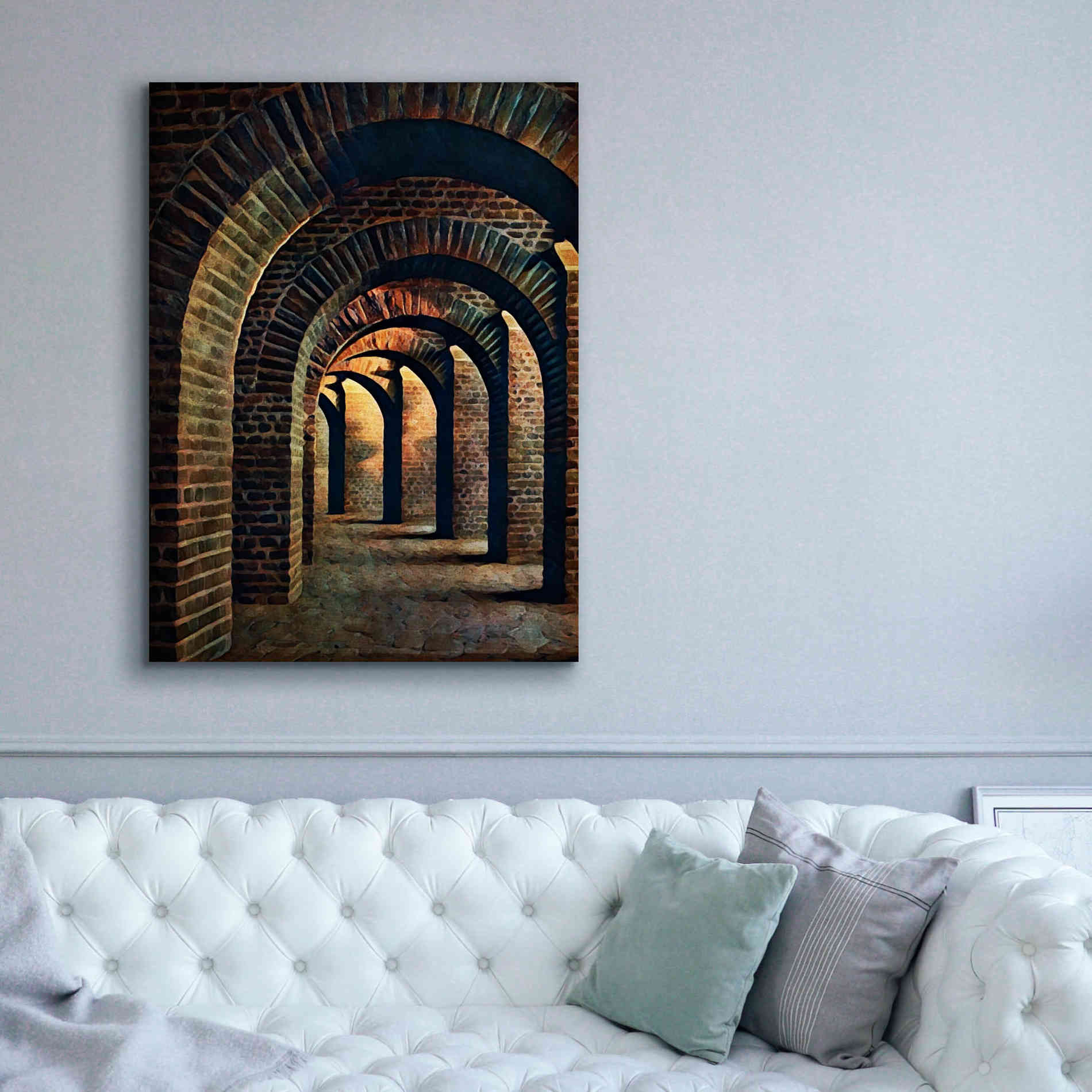 'Medieval Vaulted Cellar 1' by Ashley Aldridge Giclee Canvas Wall Art,40 x 54