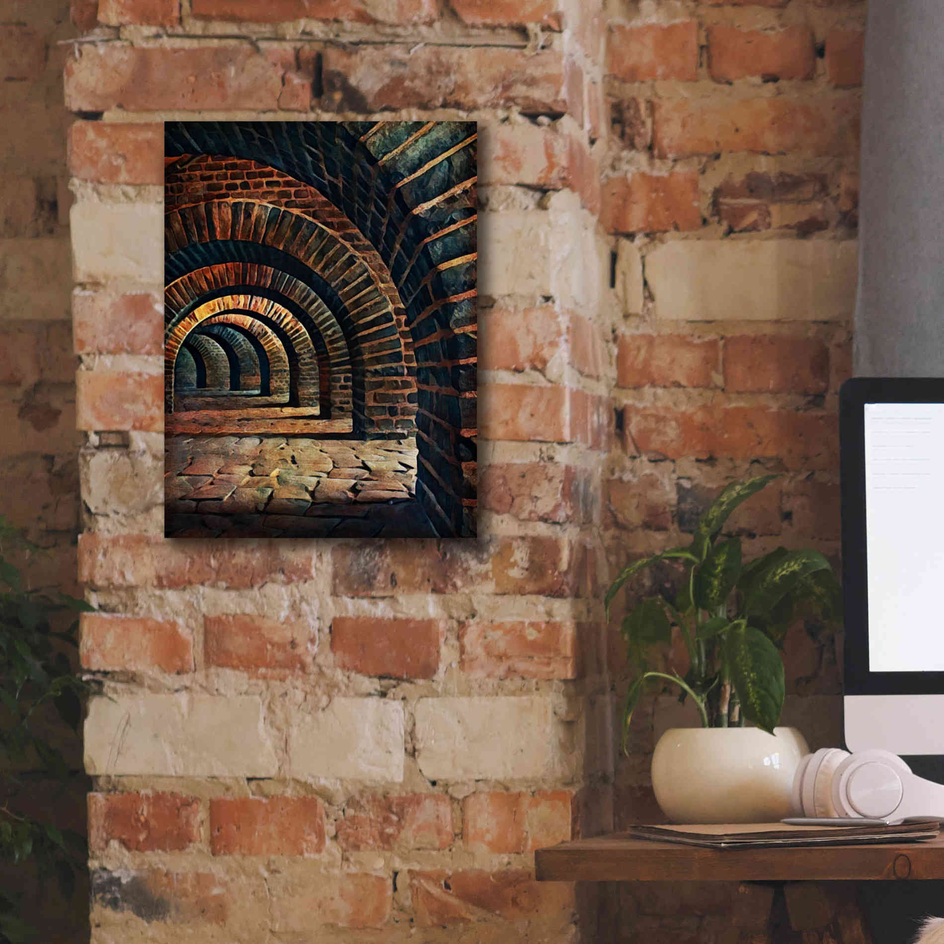 'Medieval Vaulted Cellar 2' by Ashley Aldridge Giclee Canvas Wall Art,12 x 16