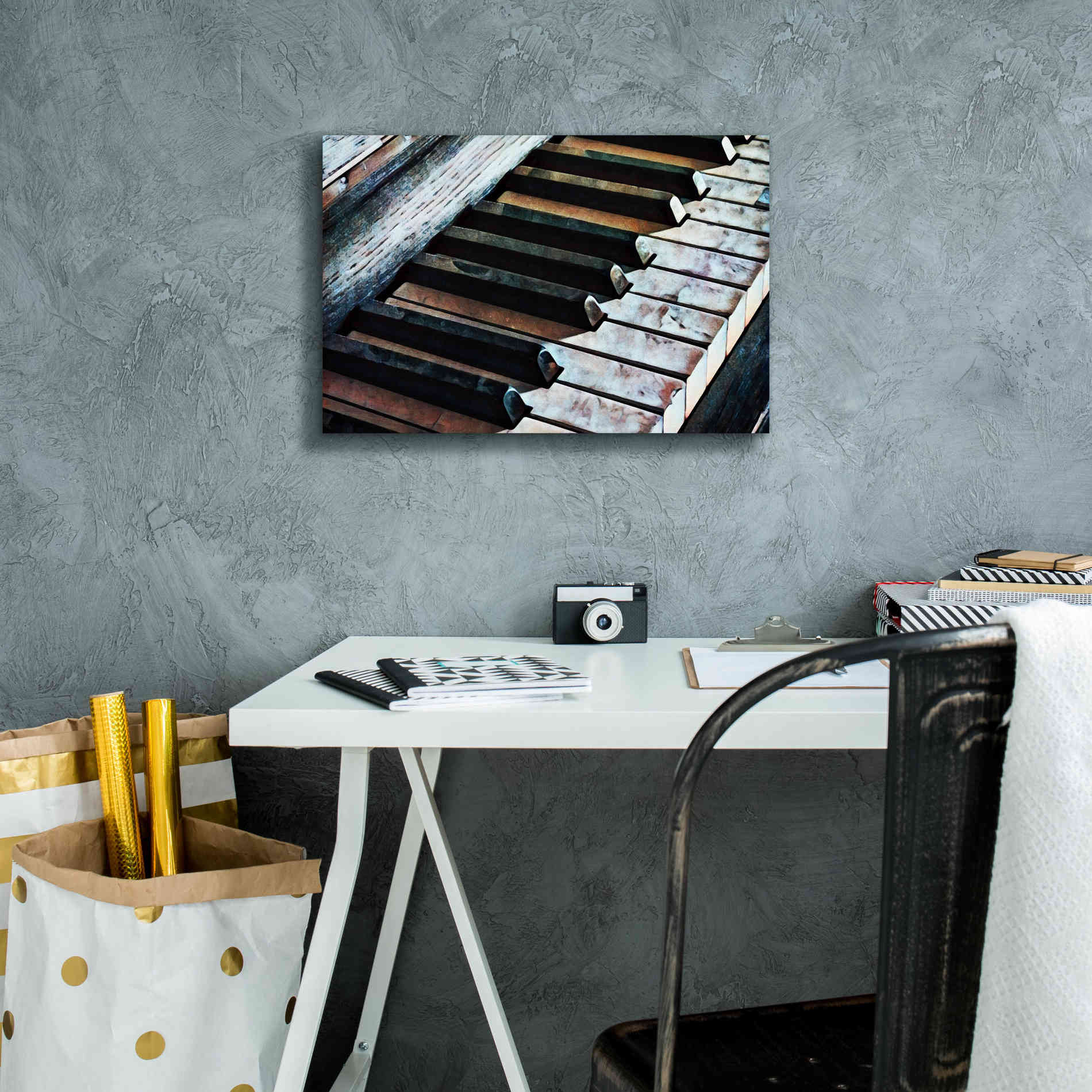 'Magnified & Musical 1' by Ashley Aldridge Giclee Canvas Wall Art,18 x 12