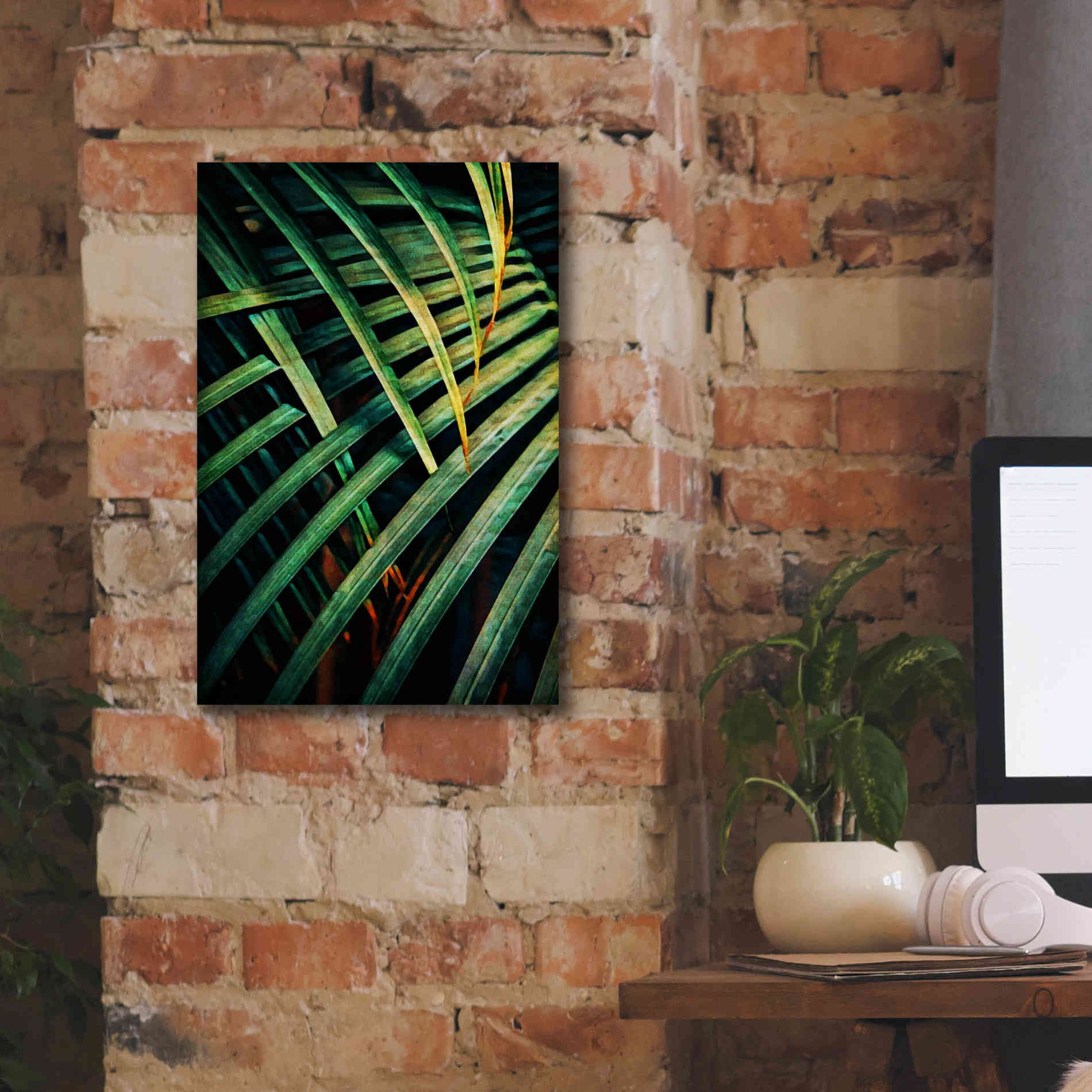 'Beauty Amongst Palms 1' by Ashley Aldridge Giclee Canvas Wall Art,12 x 18