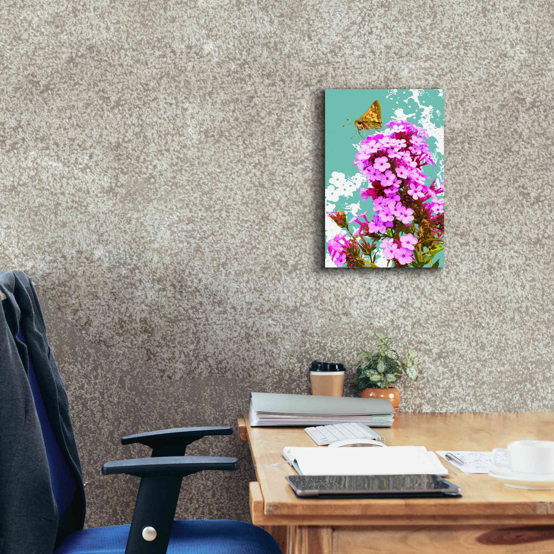 'Skipper On Flox' by Evelia Designs Giclee Canvas Wall Art,12 x 18