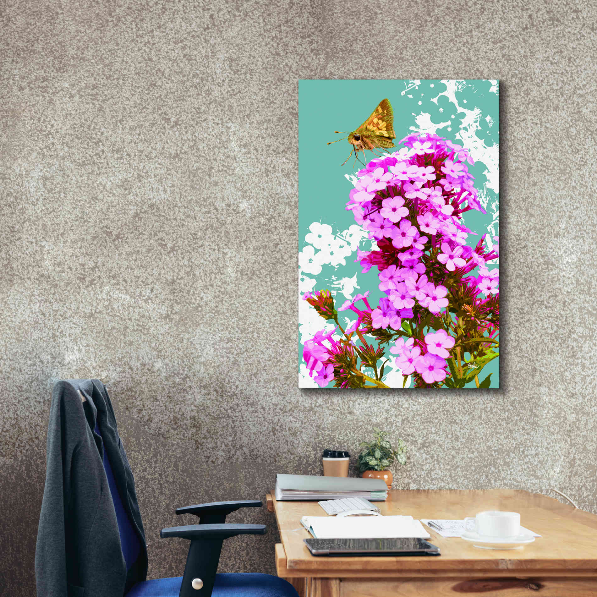 'Skipper On Flox' by Evelia Designs Giclee Canvas Wall Art,26 x 40