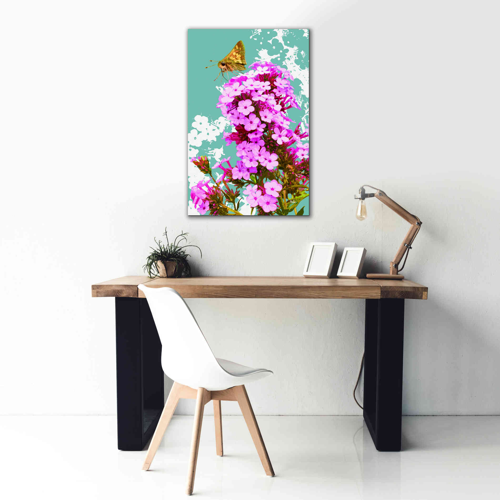 'Skipper On Flox' by Evelia Designs Giclee Canvas Wall Art,26 x 40