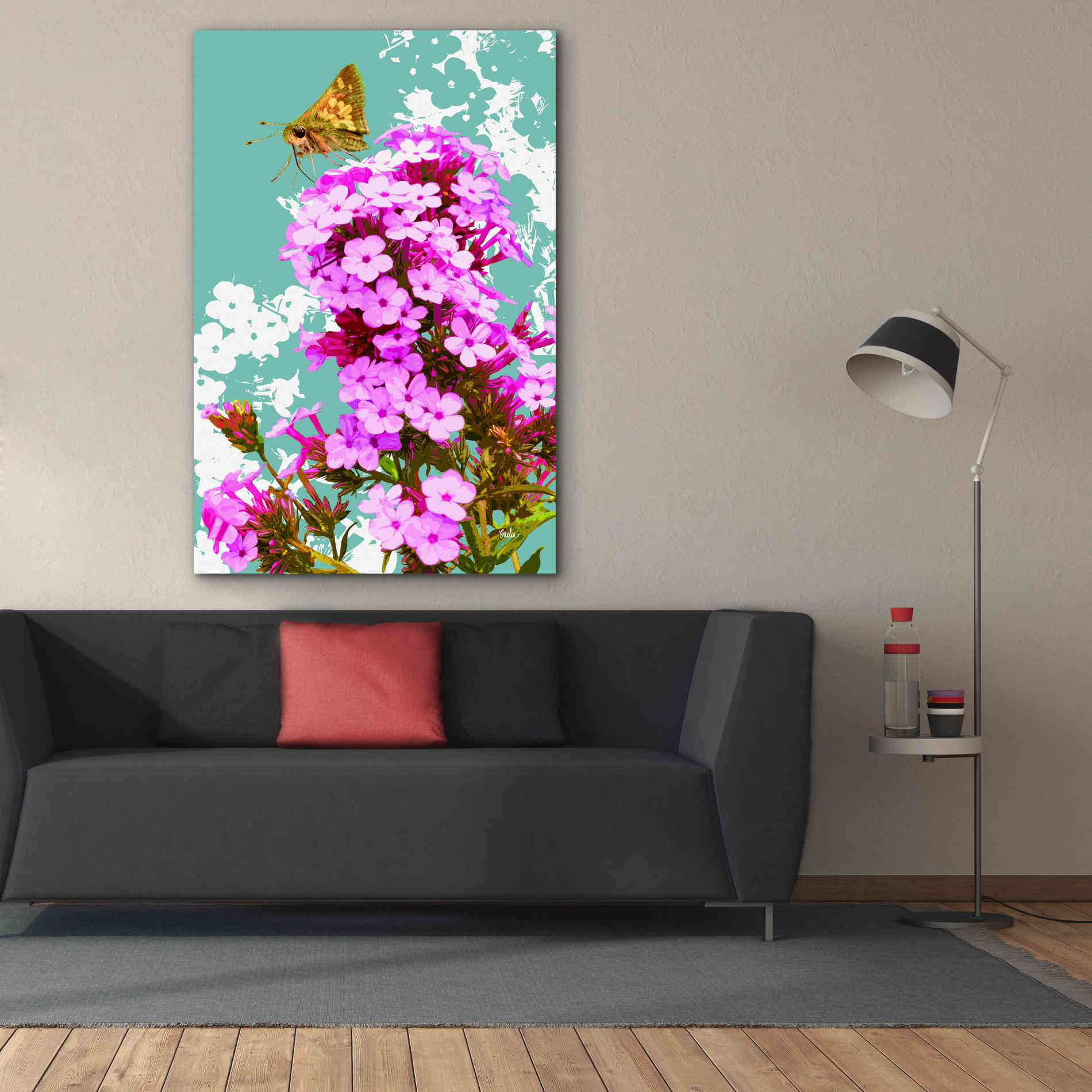 'Skipper On Flox' by Evelia Designs Giclee Canvas Wall Art,40 x 60