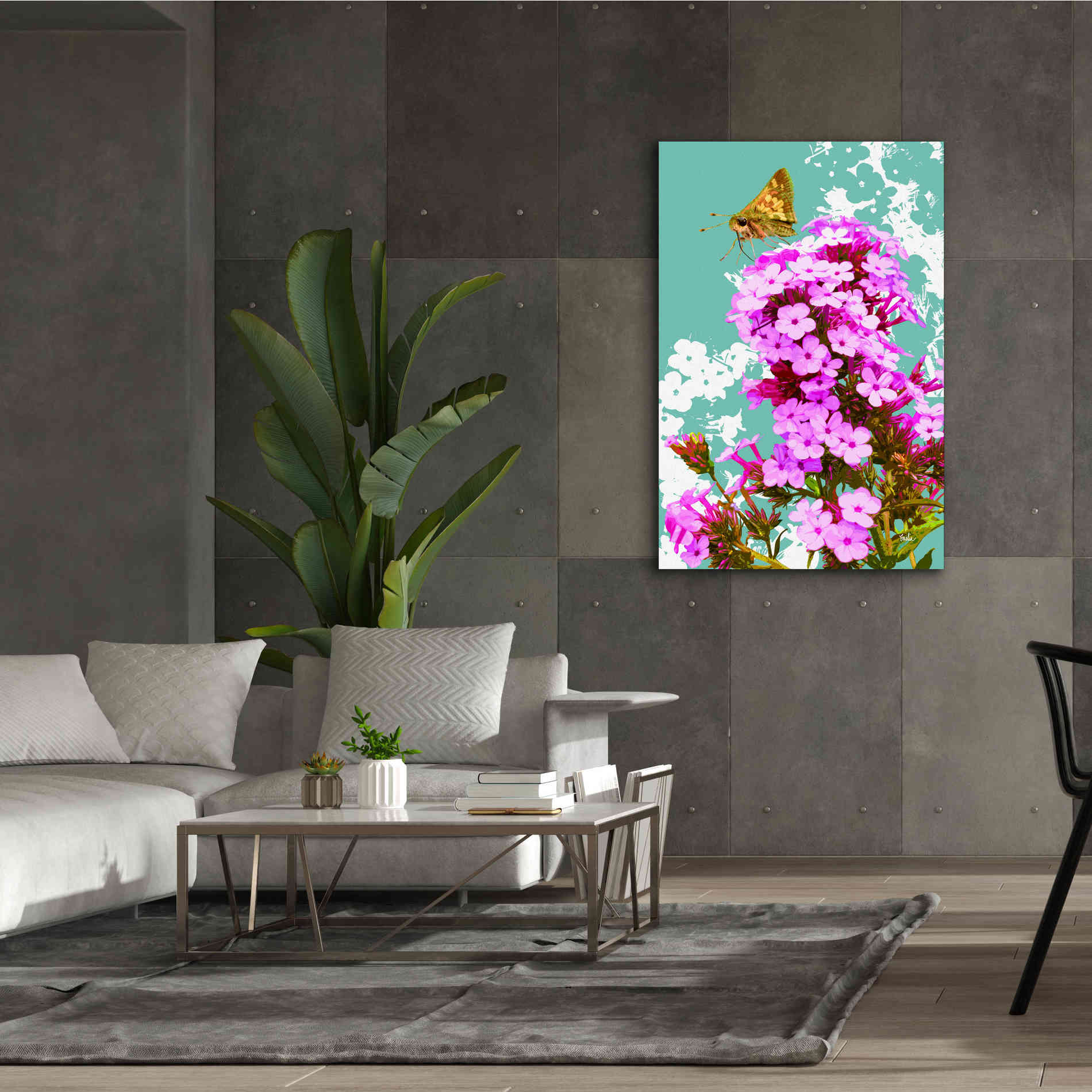 'Skipper On Flox' by Evelia Designs Giclee Canvas Wall Art,40 x 60