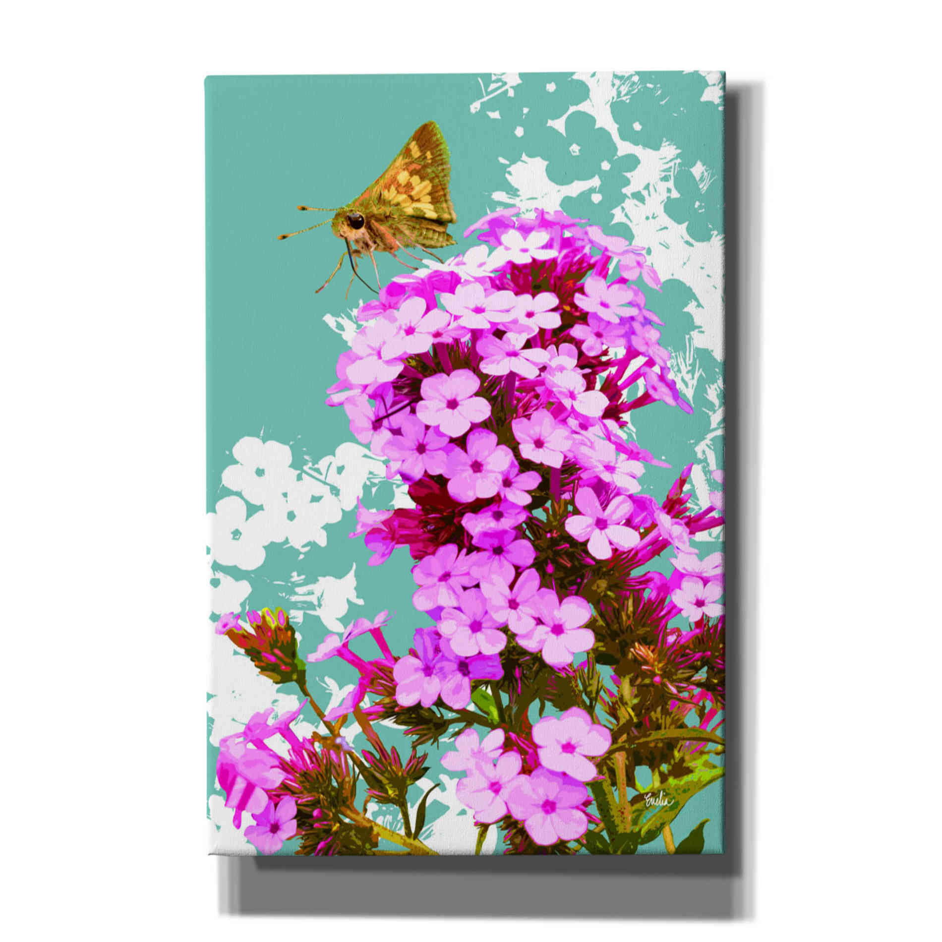 'Skipper On Flox' by Evelia Designs Giclee Canvas Wall Art