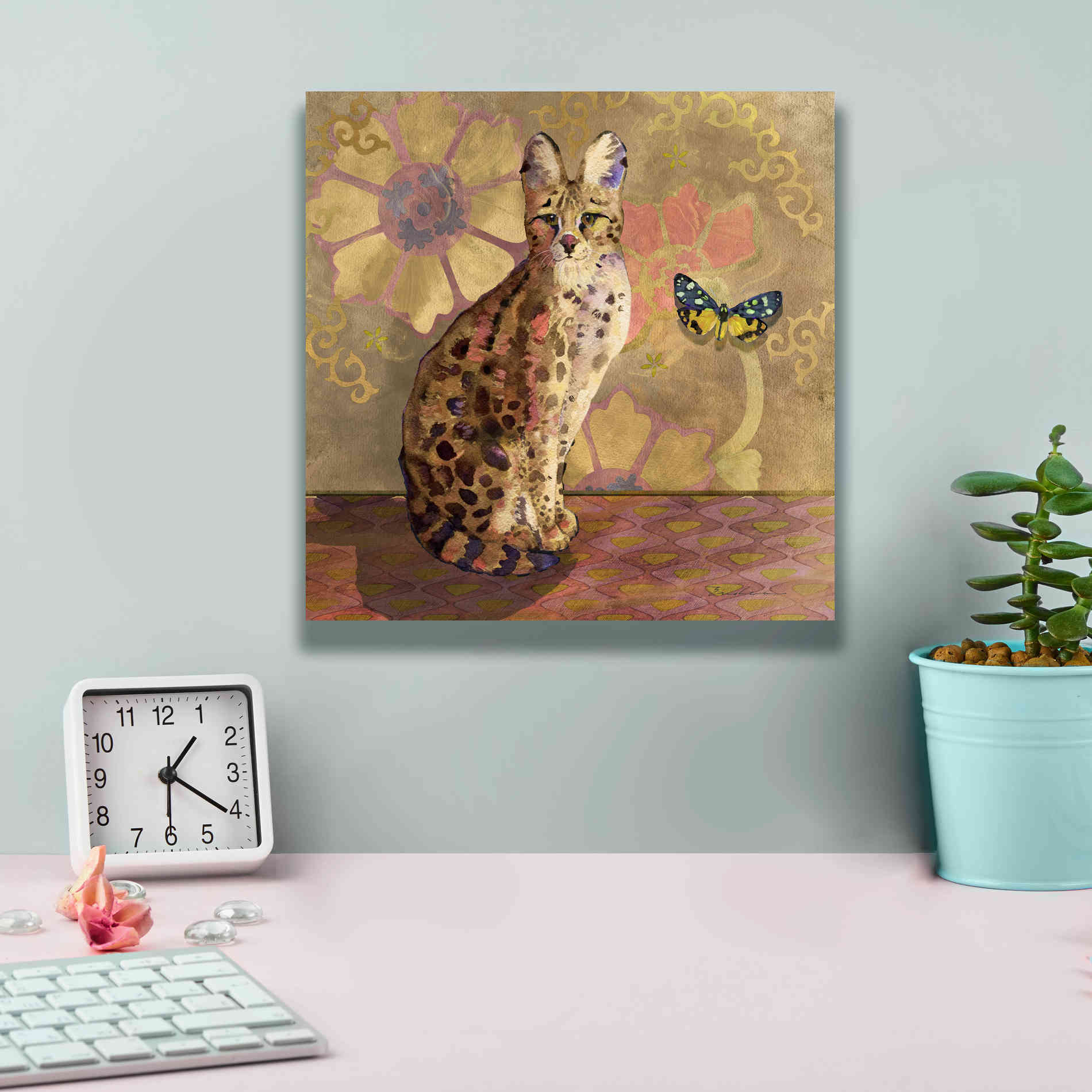 'Duchess Bellflower The Cat' by Evelia Designs Giclee Canvas Wall Art,12 x 12