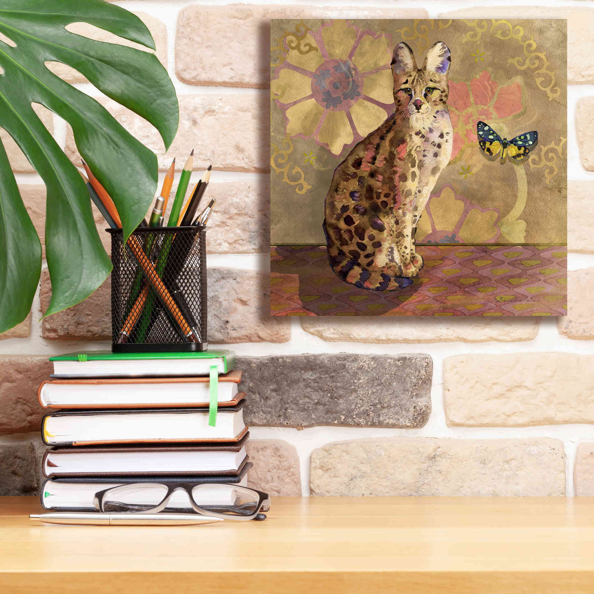 'Duchess Bellflower The Cat' by Evelia Designs Giclee Canvas Wall Art,12 x 12