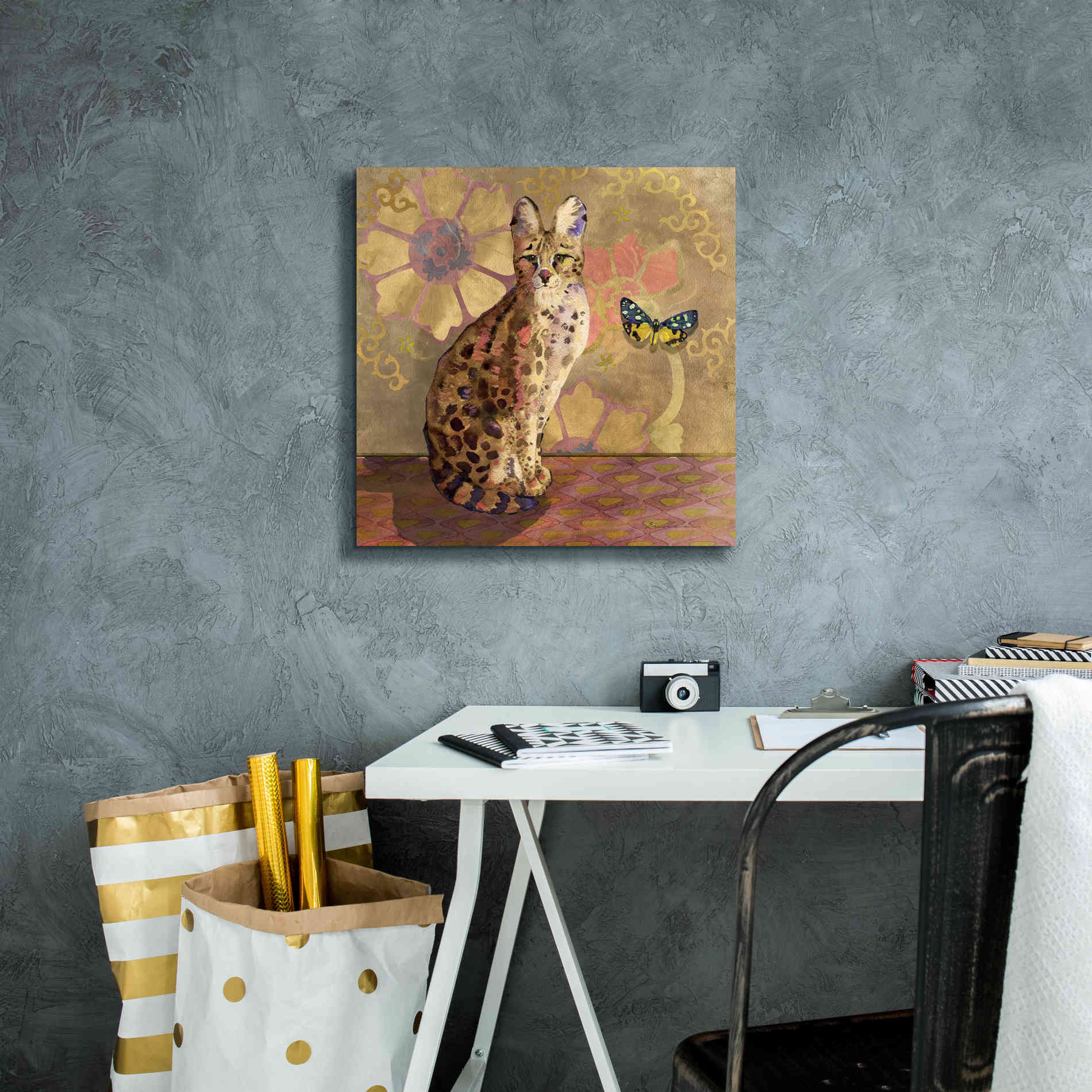 'Duchess Bellflower The Cat' by Evelia Designs Giclee Canvas Wall Art,18 x 18