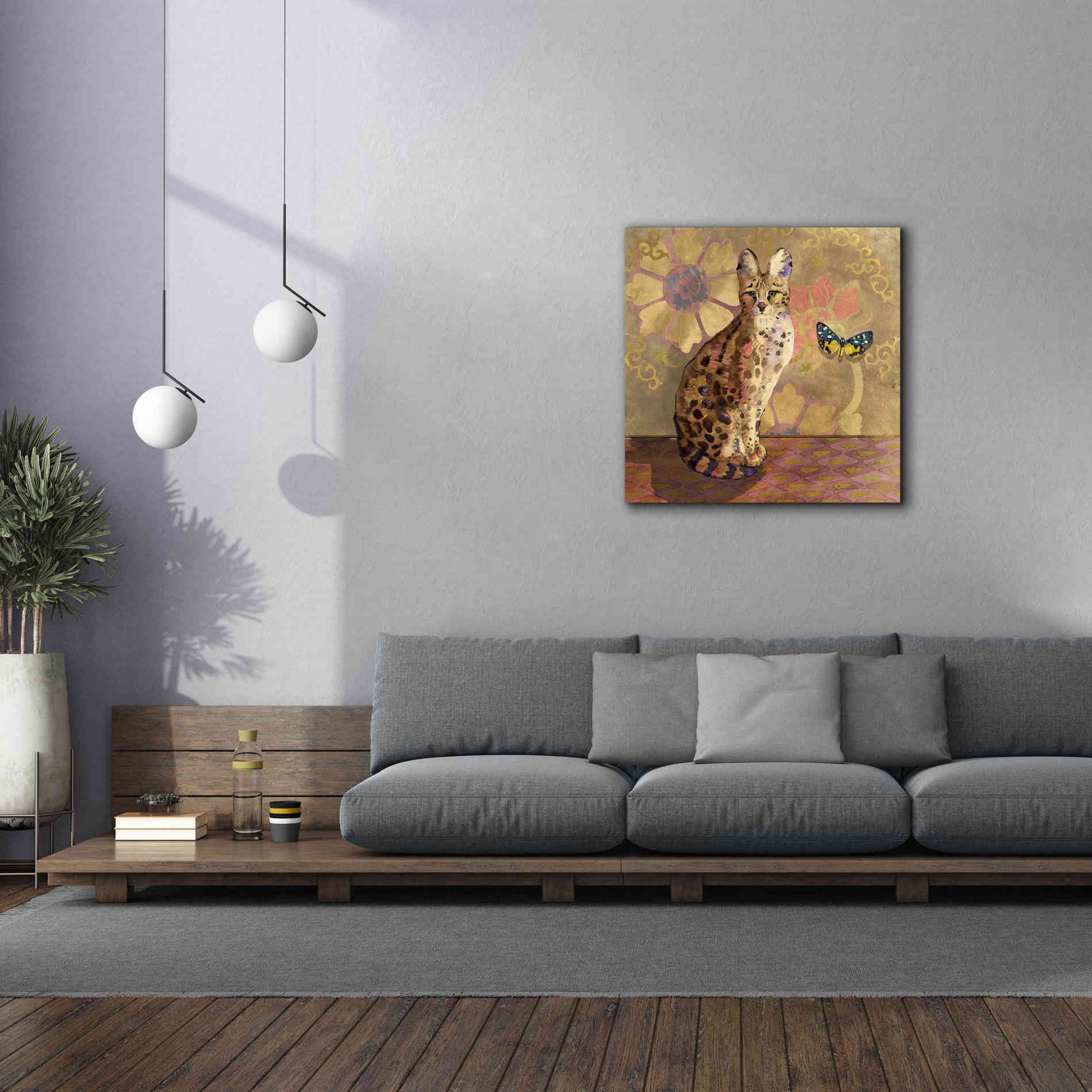 'Duchess Bellflower The Cat' by Evelia Designs Giclee Canvas Wall Art,37 x 37