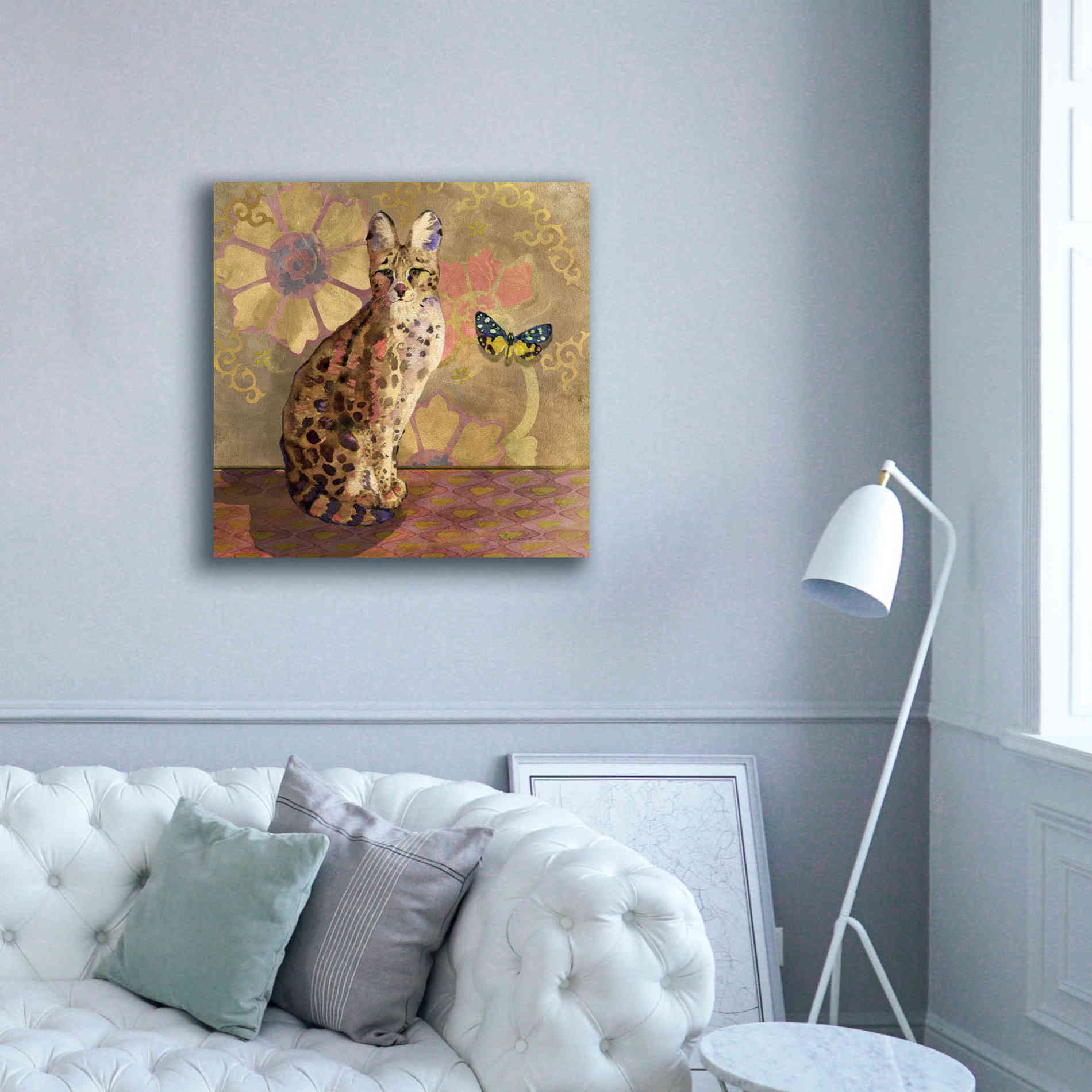 'Duchess Bellflower The Cat' by Evelia Designs Giclee Canvas Wall Art,37 x 37