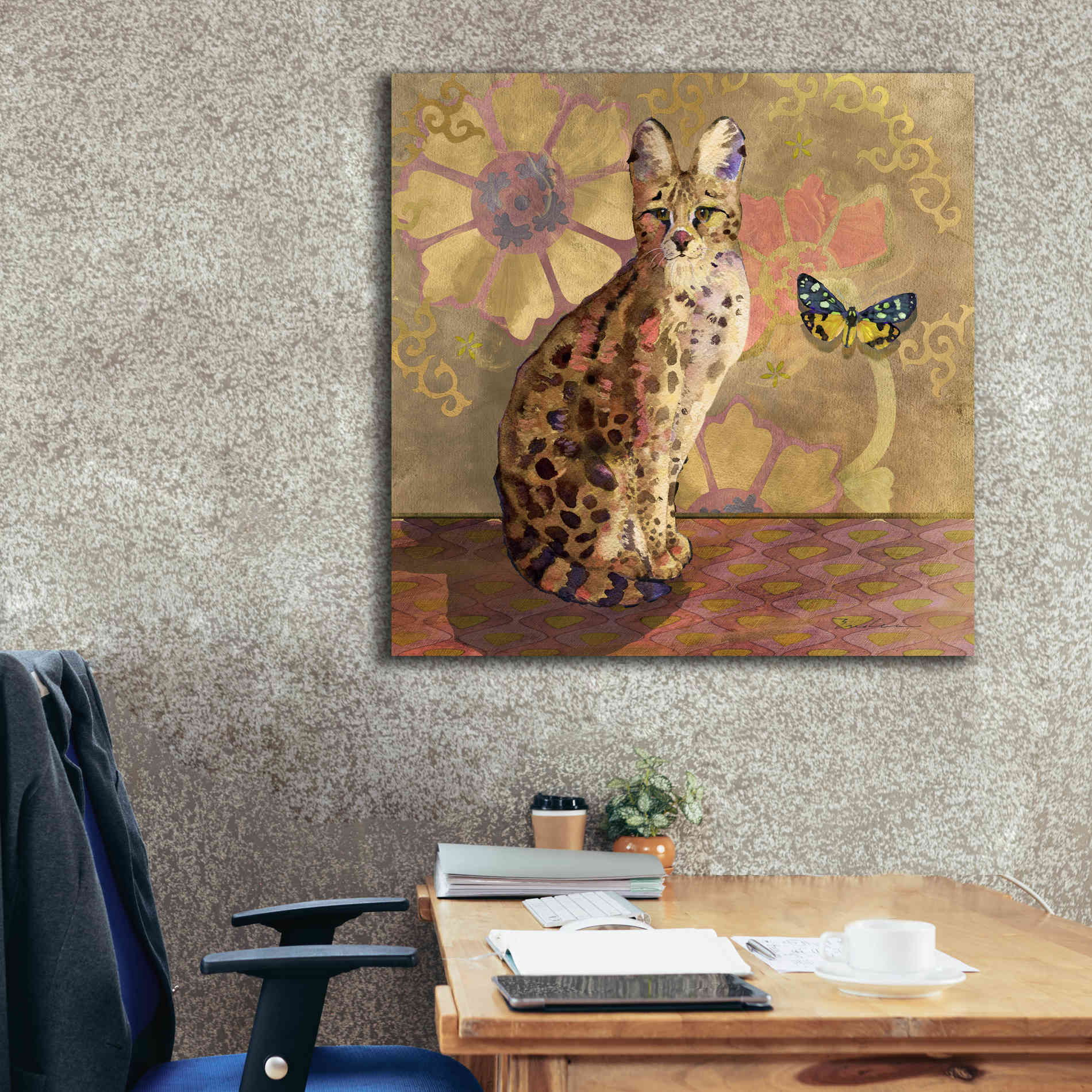 'Duchess Bellflower The Cat' by Evelia Designs Giclee Canvas Wall Art,37 x 37