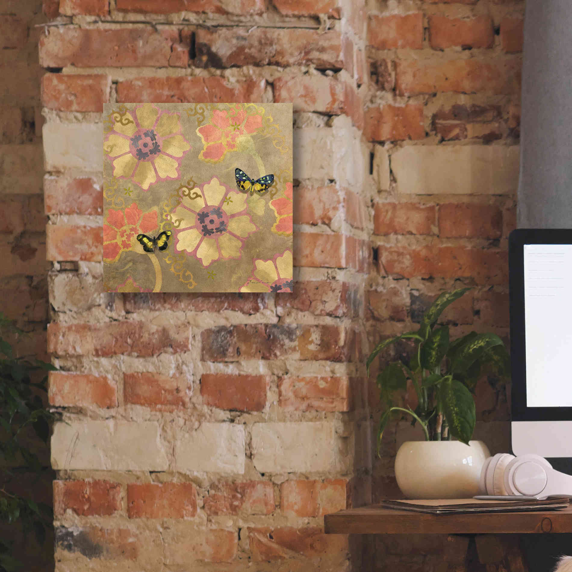 'Duchess Bellflower Paper' by Evelia Designs Giclee Canvas Wall Art,12 x 12