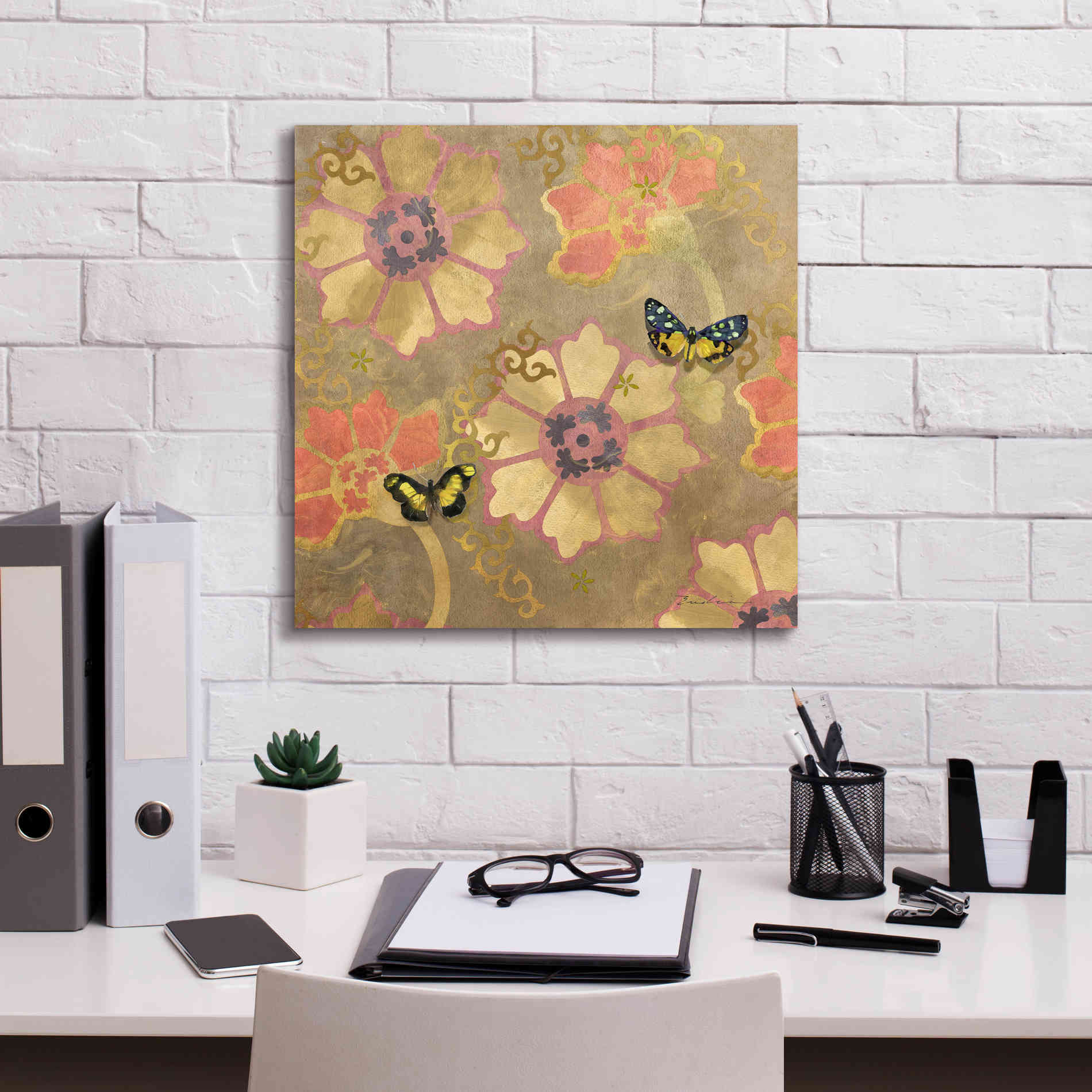 'Duchess Bellflower Paper' by Evelia Designs Giclee Canvas Wall Art,18 x 18