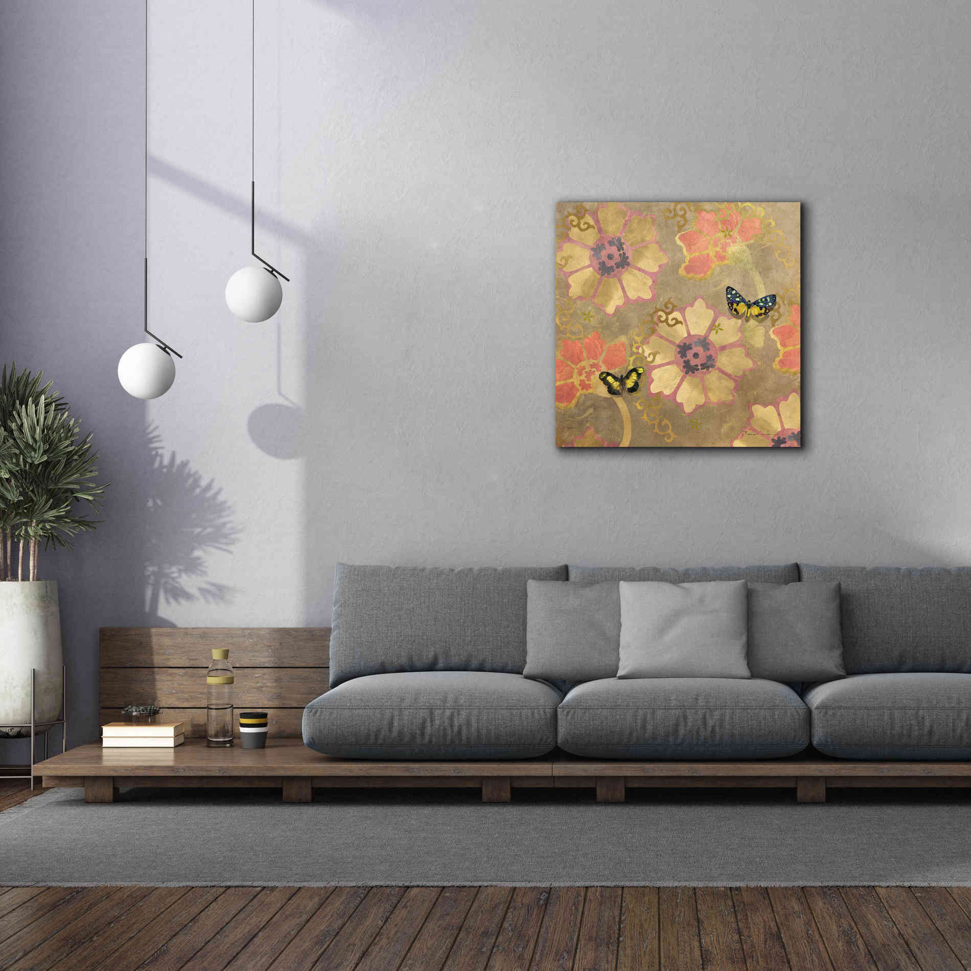 'Duchess Bellflower Paper' by Evelia Designs Giclee Canvas Wall Art,37 x 37