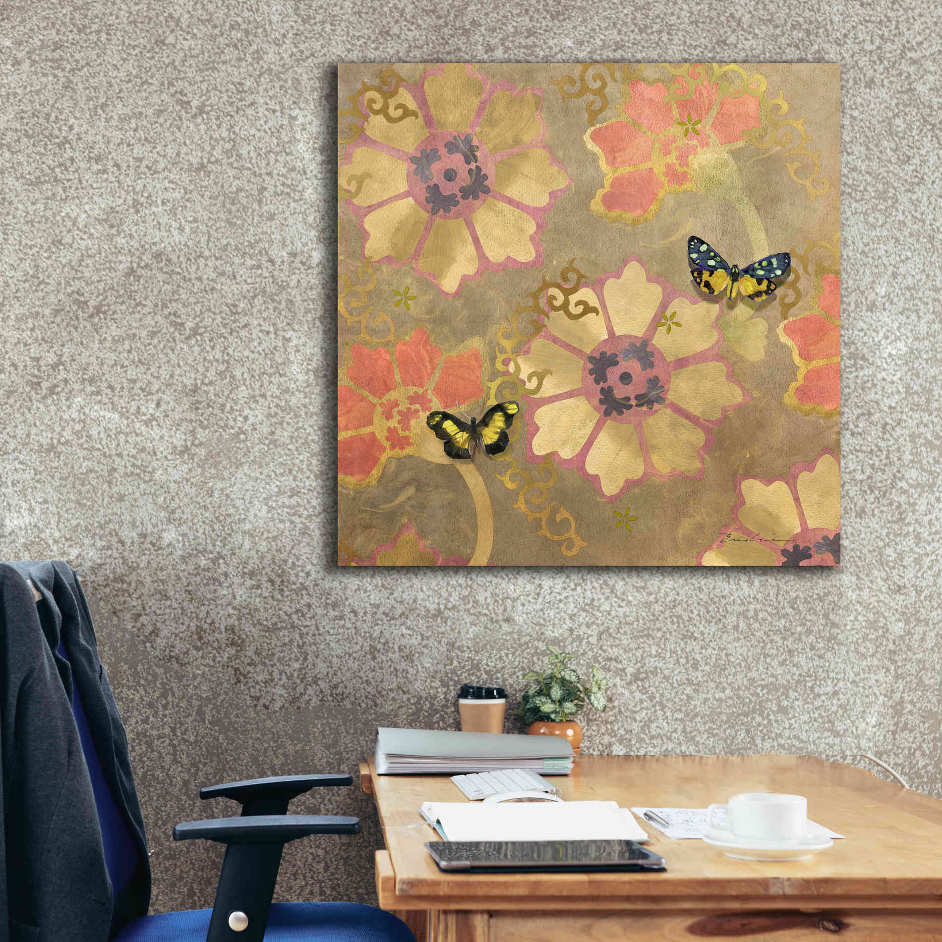 'Duchess Bellflower Paper' by Evelia Designs Giclee Canvas Wall Art,37 x 37