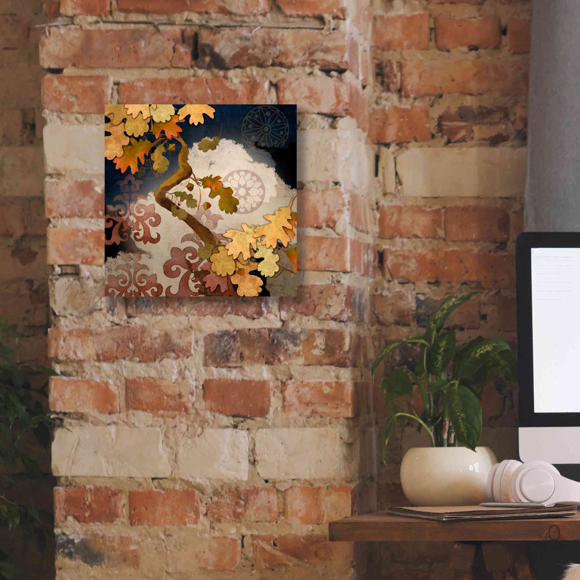 'Clouding Autumn Night' by Evelia Designs Giclee Canvas Wall Art,12 x 12