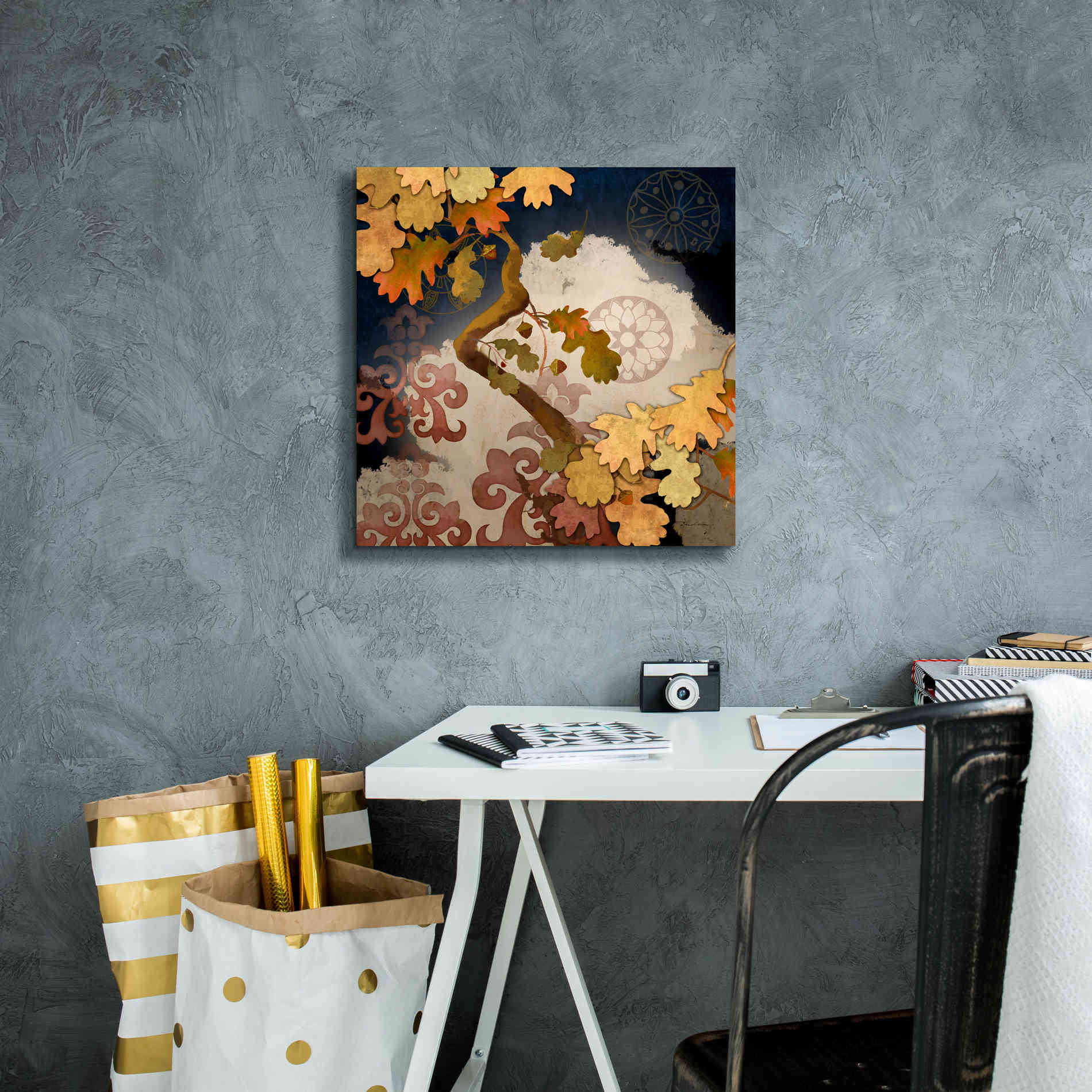 'Clouding Autumn Night' by Evelia Designs Giclee Canvas Wall Art,18 x 18