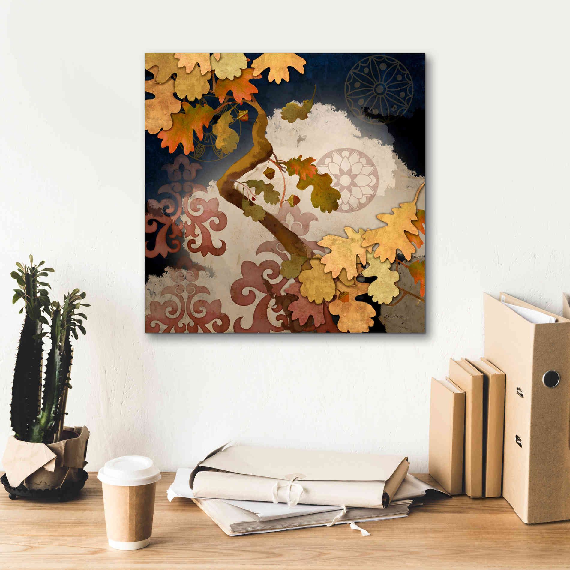 'Clouding Autumn Night' by Evelia Designs Giclee Canvas Wall Art,18 x 18