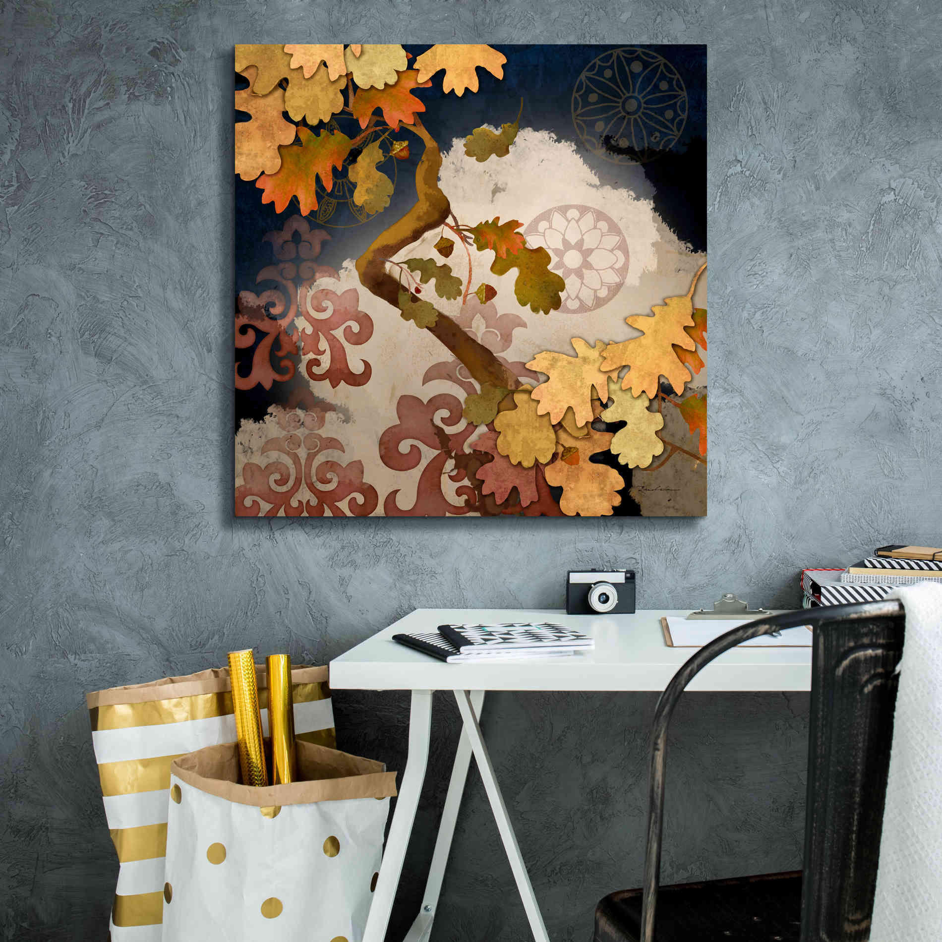 'Clouding Autumn Night' by Evelia Designs Giclee Canvas Wall Art,26 x 26