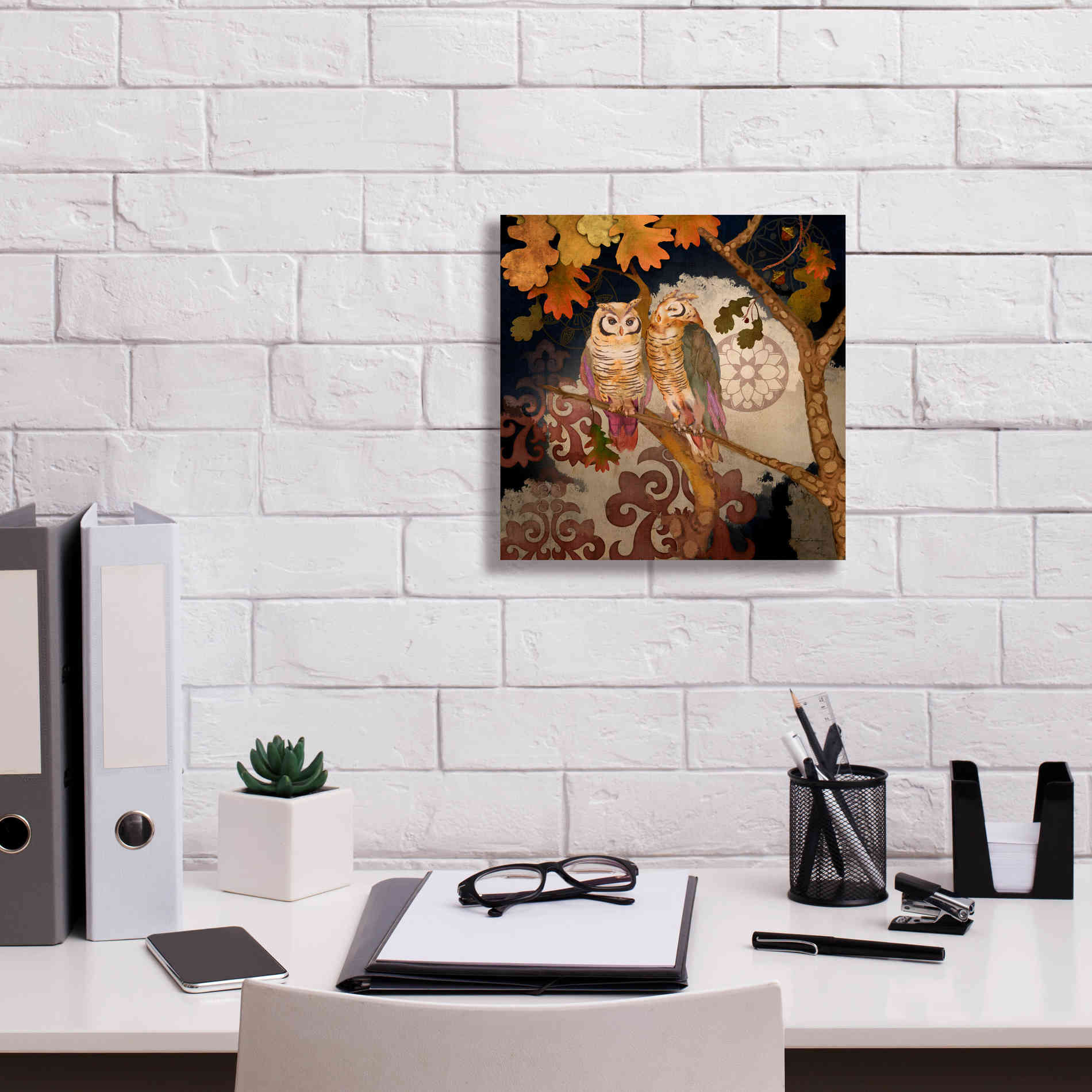 'Singing Owl' by Evelia Designs Giclee Canvas Wall Art,12 x 12