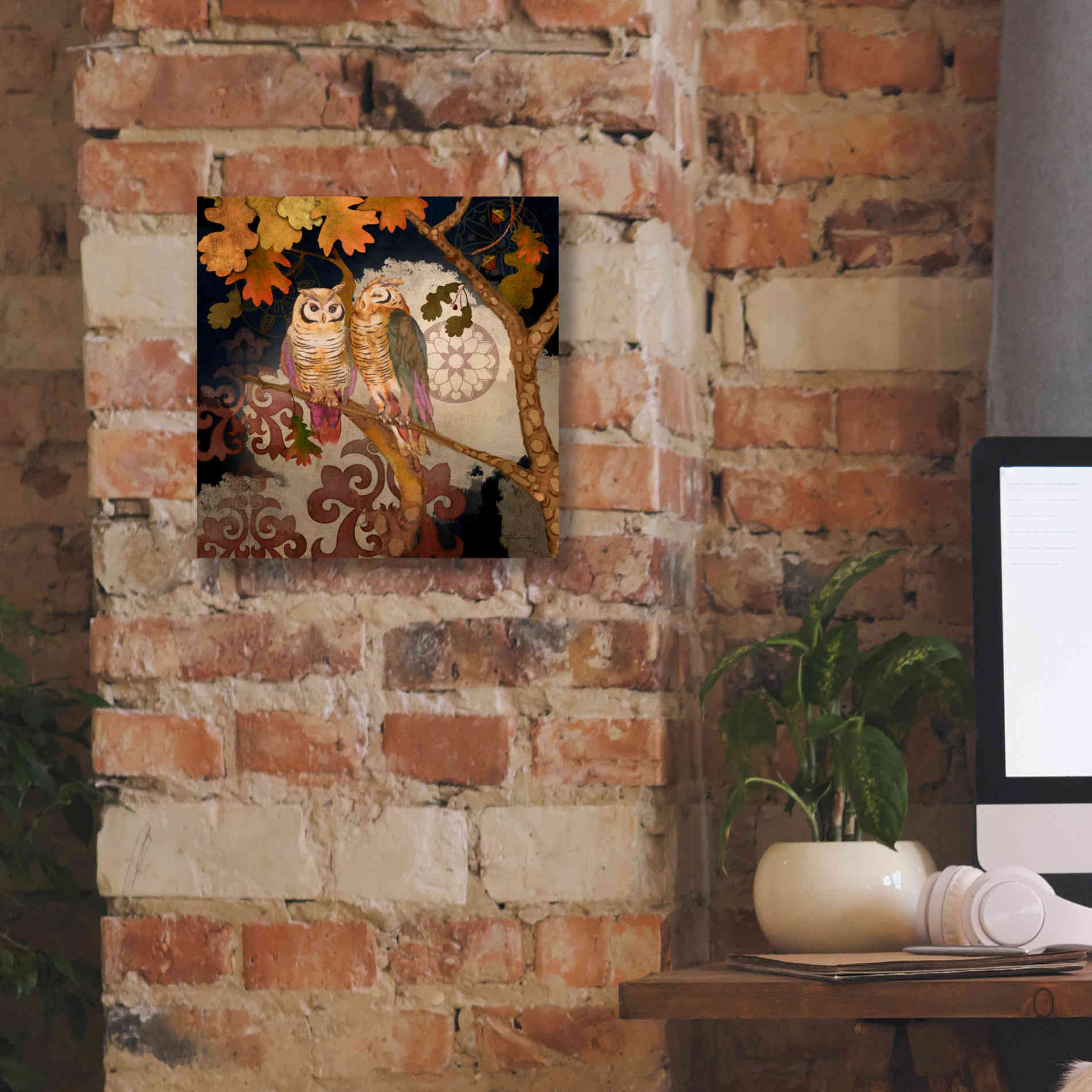 'Singing Owl' by Evelia Designs Giclee Canvas Wall Art,12 x 12