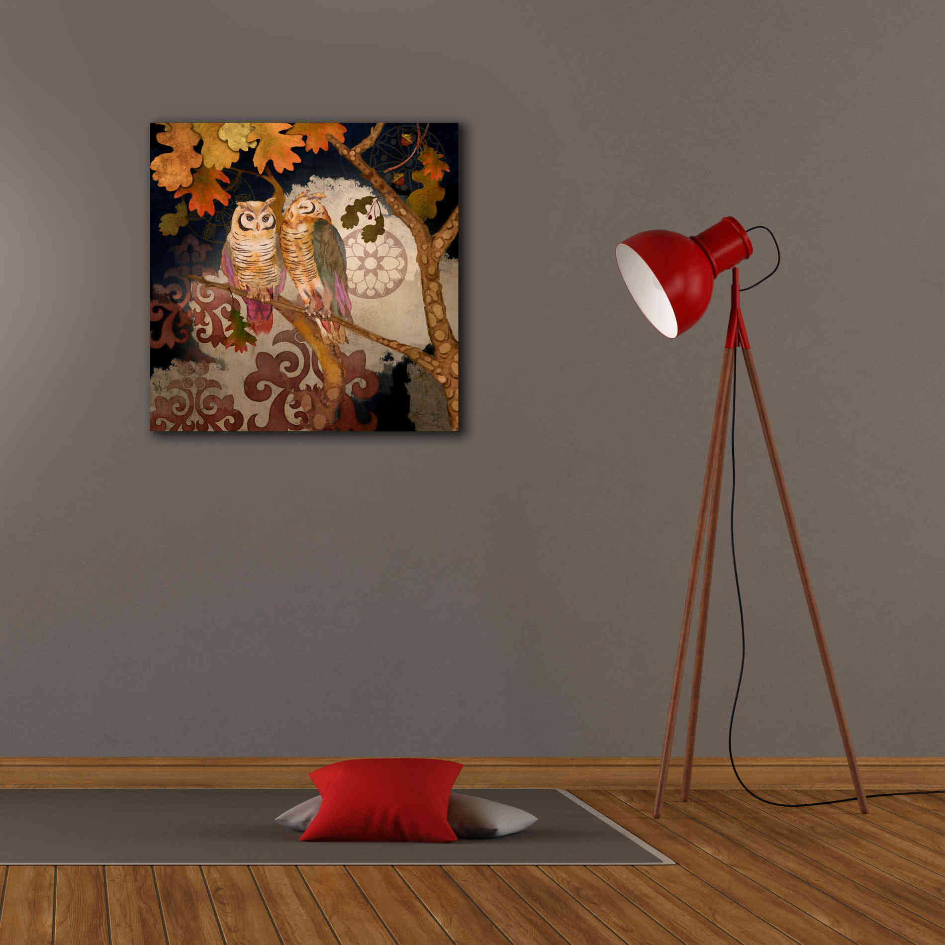 'Singing Owl' by Evelia Designs Giclee Canvas Wall Art,26 x 26