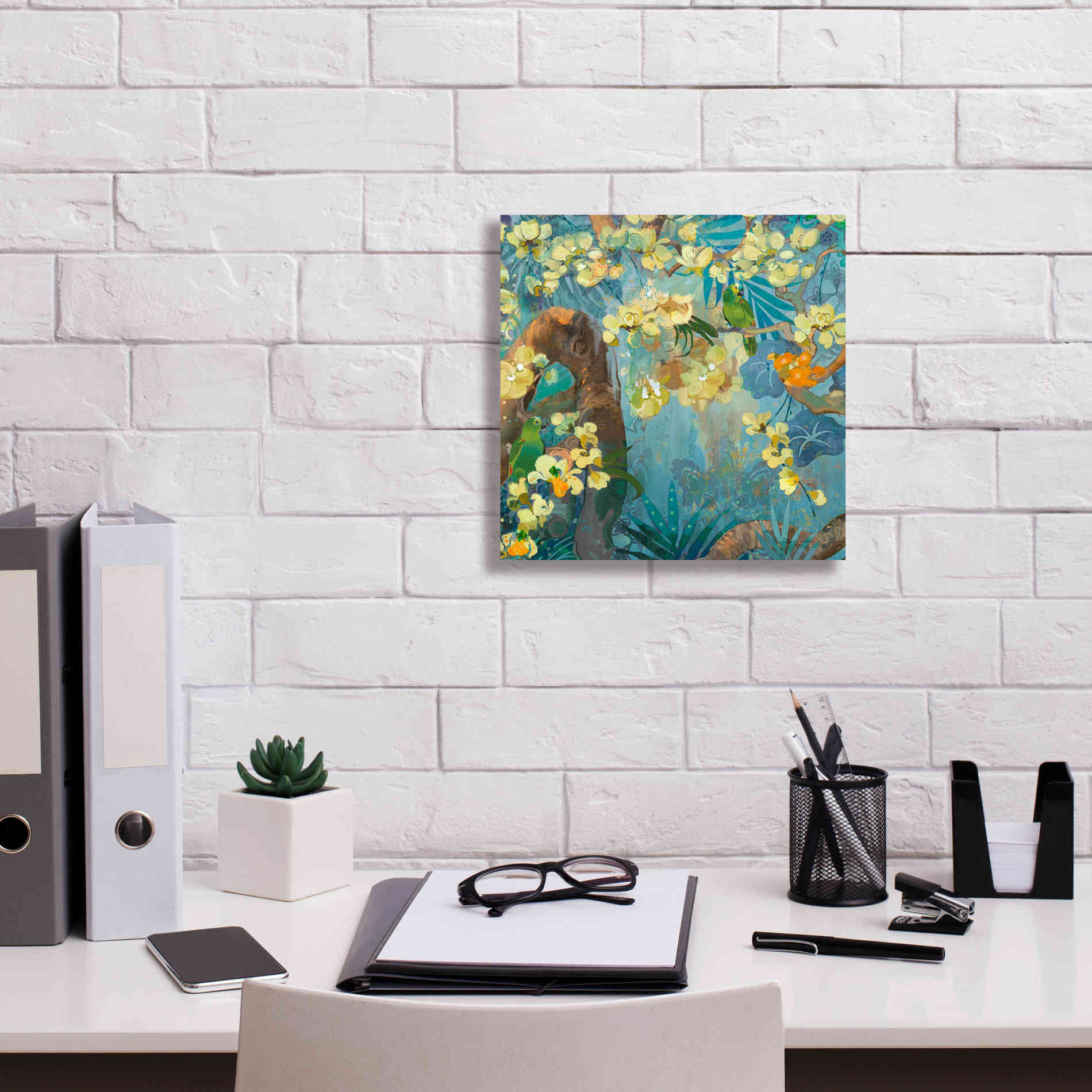 'Jaguar Jungle' by Evelia Designs Giclee Canvas Wall Art,12 x 12