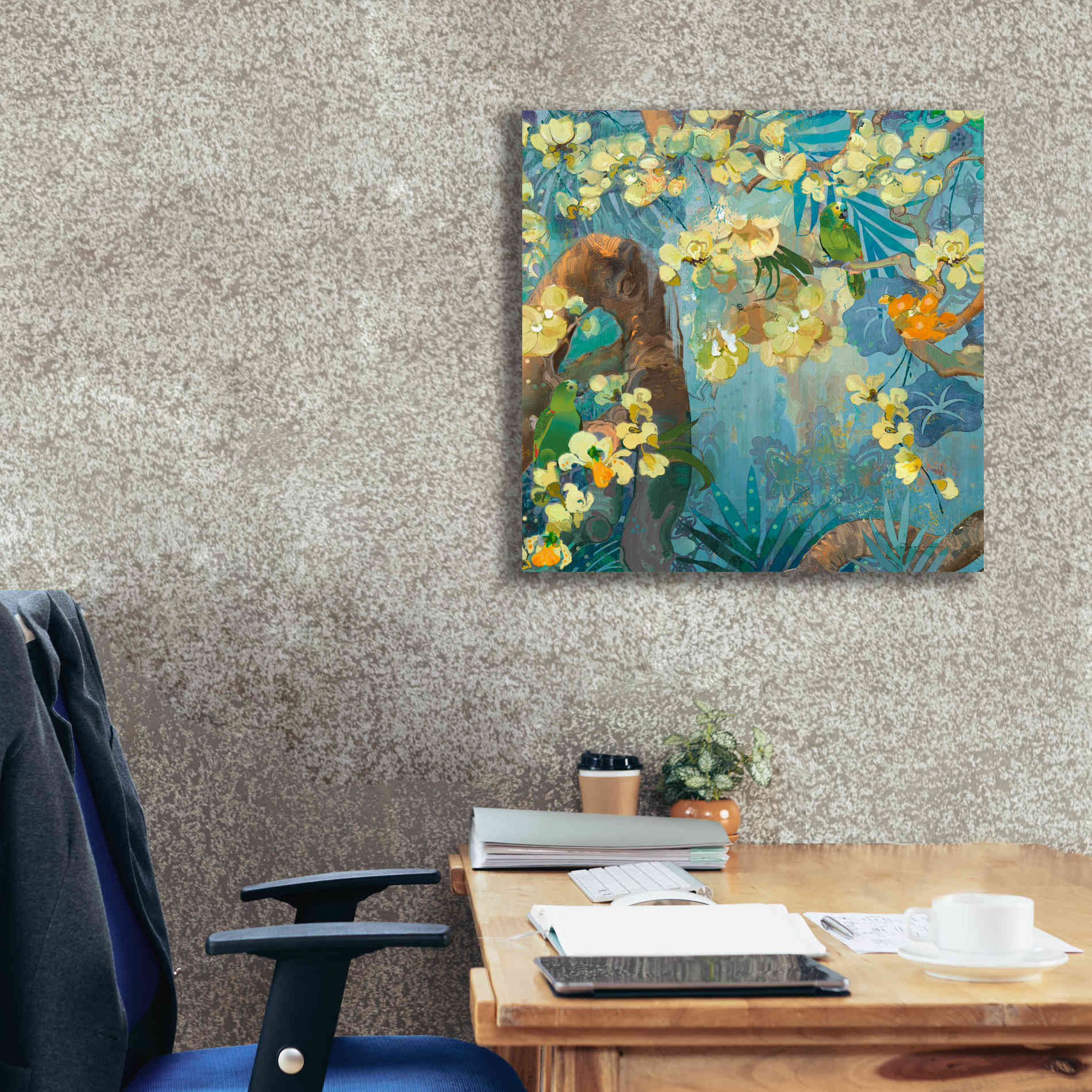 'Jaguar Jungle' by Evelia Designs Giclee Canvas Wall Art,26 x 26