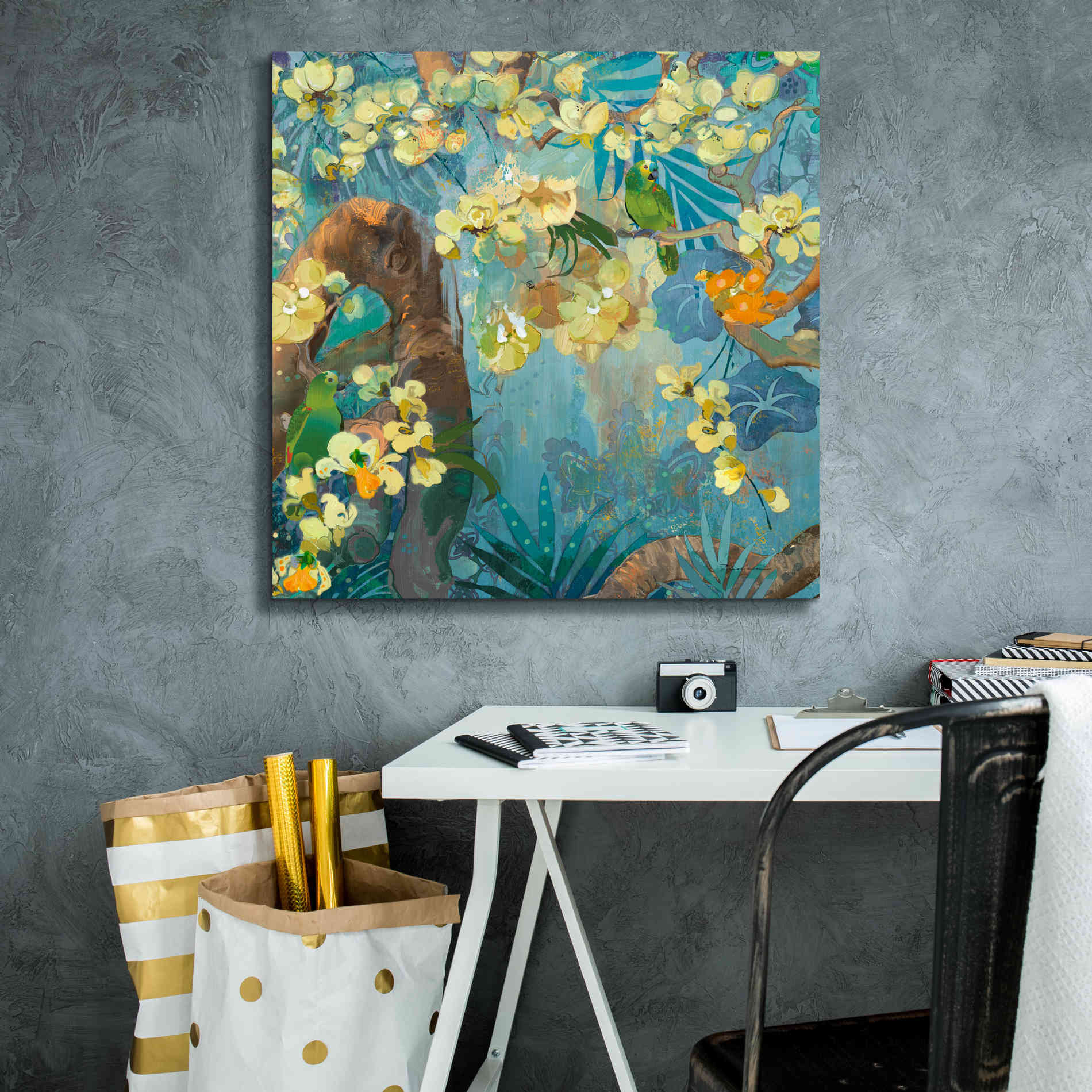 'Jaguar Jungle' by Evelia Designs Giclee Canvas Wall Art,26 x 26