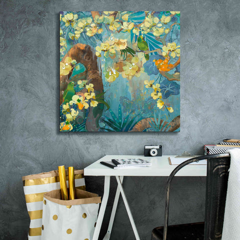 Image of 'Jaguar Jungle' by Evelia Designs Giclee Canvas Wall Art,26 x 26